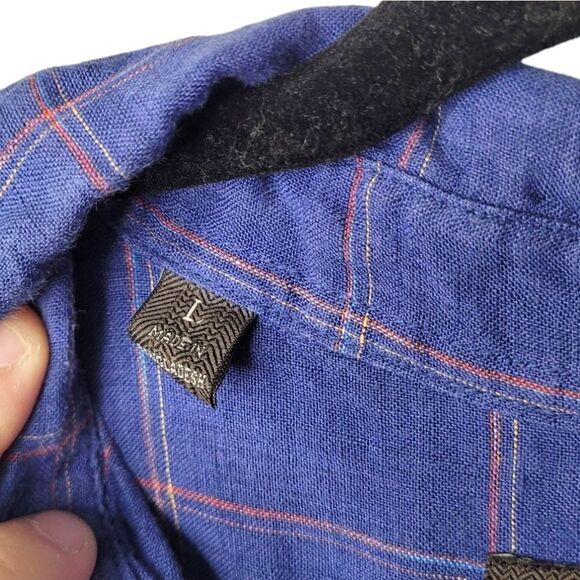 Jachs New York Blue 100% Linen Button  Front Shirt - Picture 4 of 6